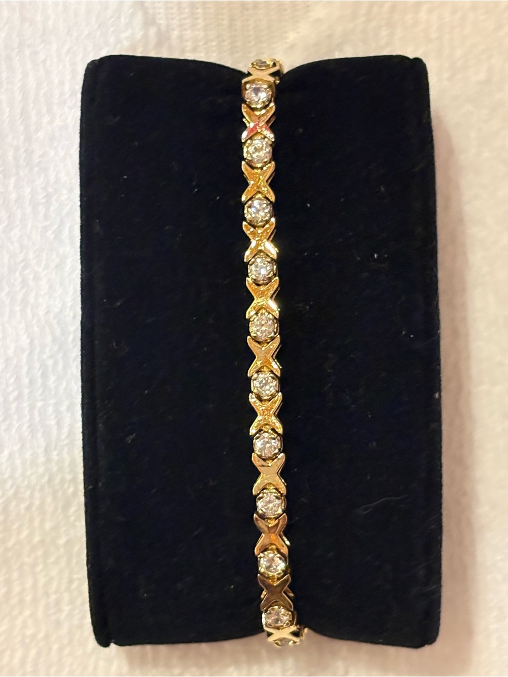 Vintage Estate XO "Hugs and Kisses" 925 Sterling Silver Gold Vermeil CZ Stones.